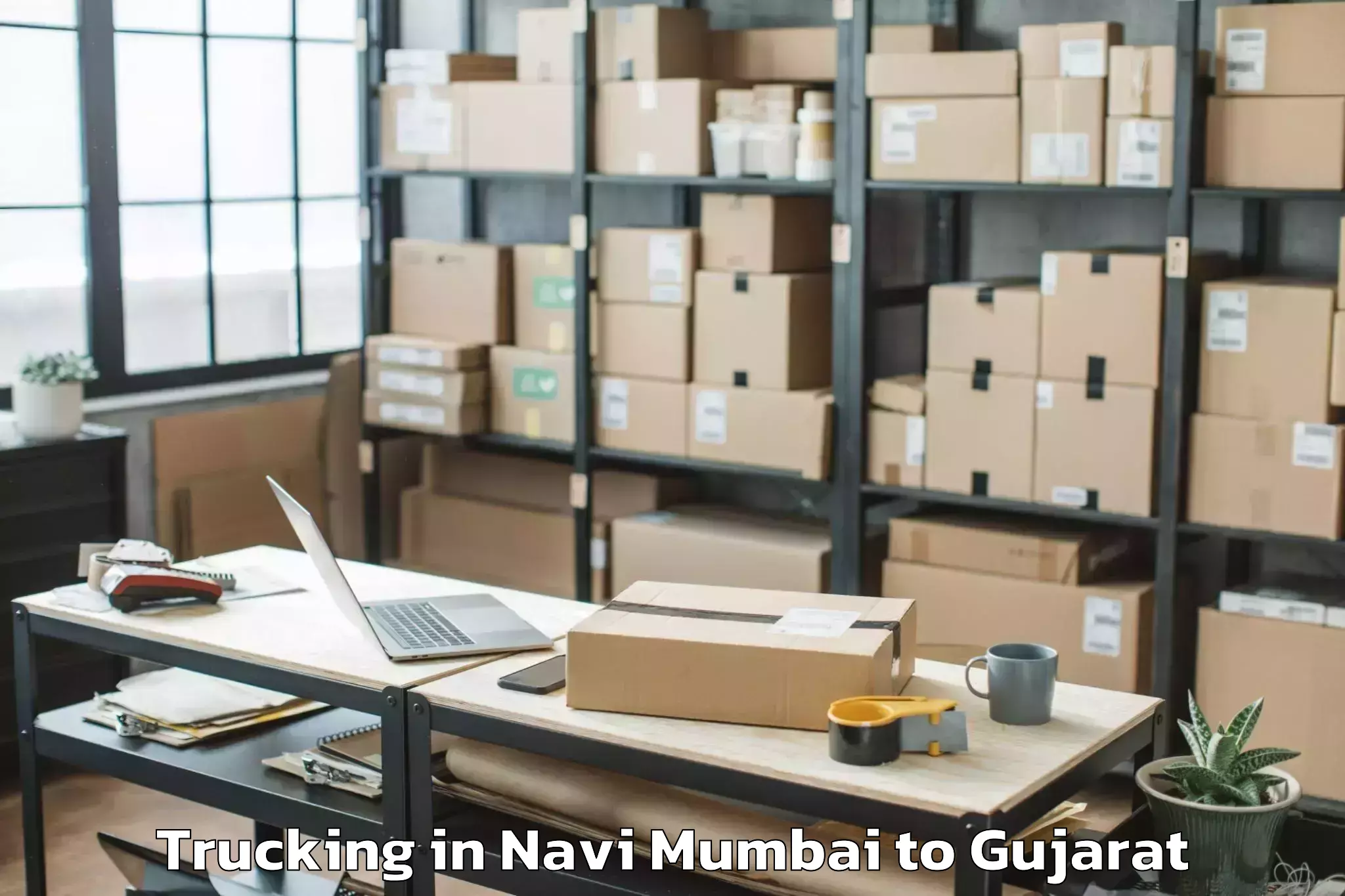 Book Navi Mumbai to Indus University Ahmedabad Trucking